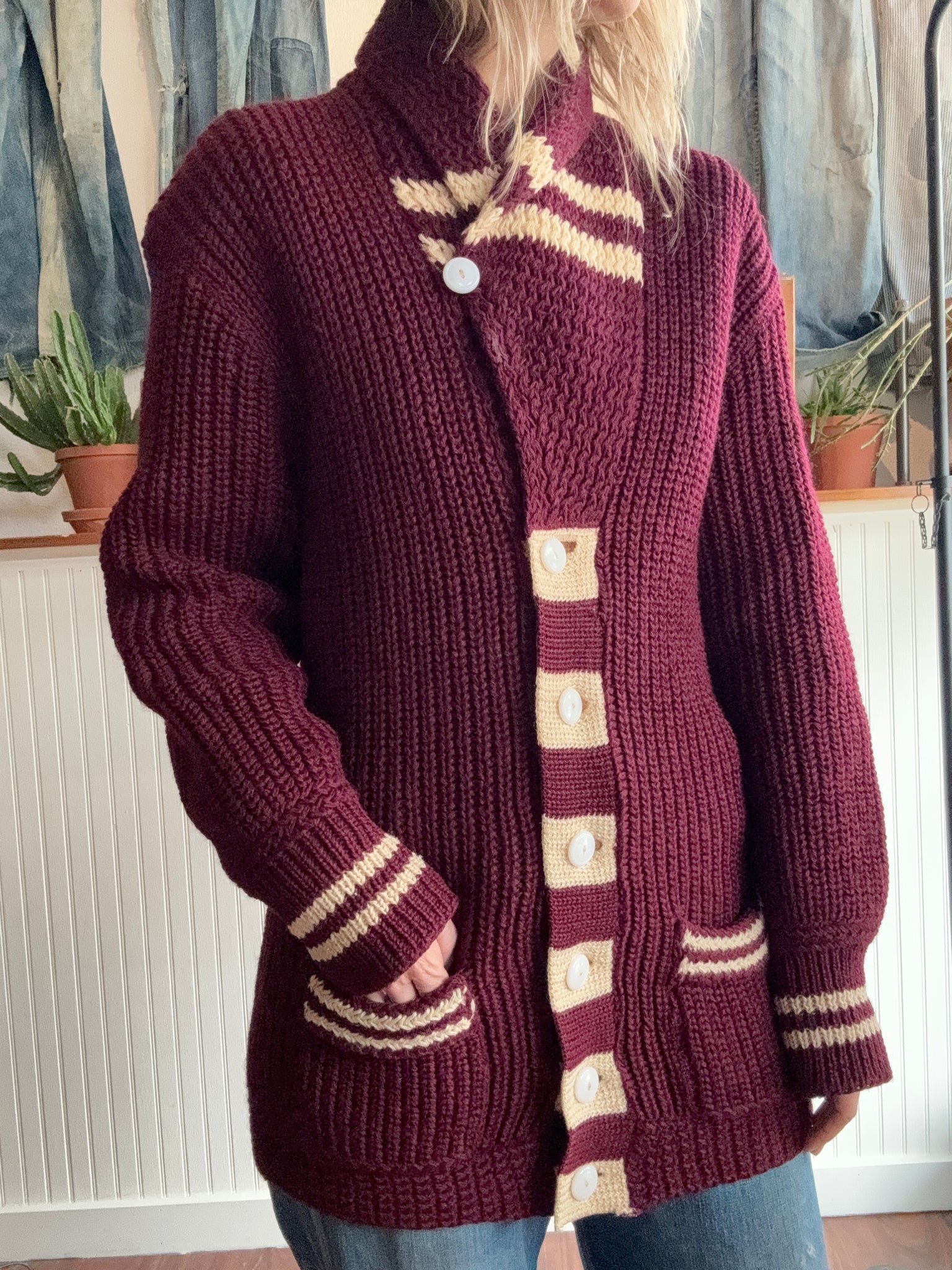 40s Shawl Collar Sweater