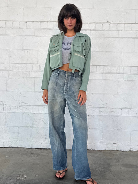1960s Fishing Jacket Cropped Tactical