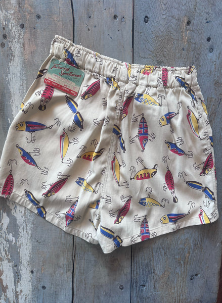 1940s Fishing Lure Swim Shorts