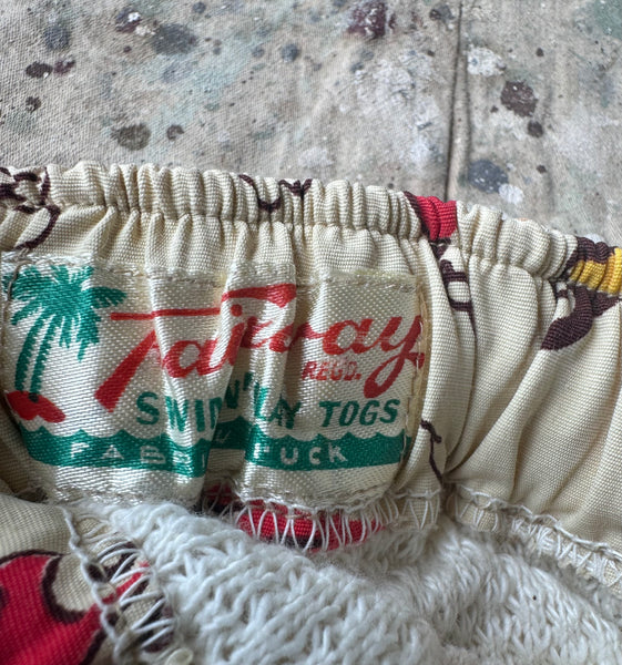 1940s Fishing Lure Swim Shorts