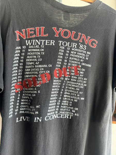 80s Neil Young 1983 Tour Tee