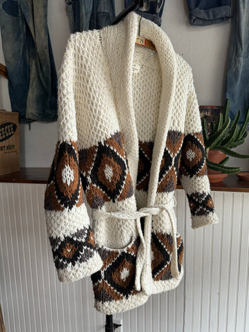 Hand Knit Mexican Sweater Cardigan