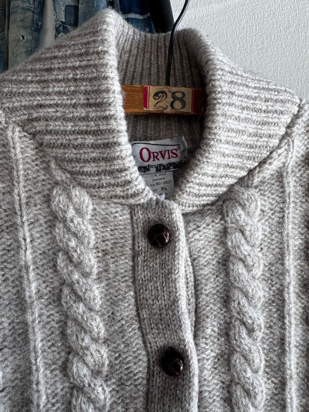 Orvis Cable Knit Cardigan Sweater