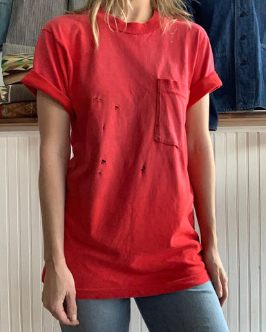 Faded Red Pocket Tee