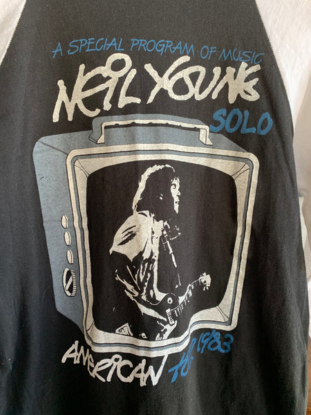 Vintage Neil Young 1983 Raglan Tour Tee