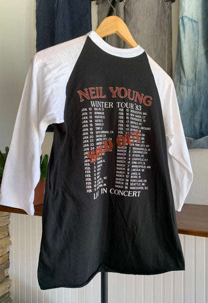 Vintage Neil Young 1983 Raglan Tour Tee
